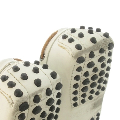 【中古】トッズ TOD'S ドライビングシューズ モカシン デッキシューズ レザー 革 ロゴ型押し 37 24.0cm 白