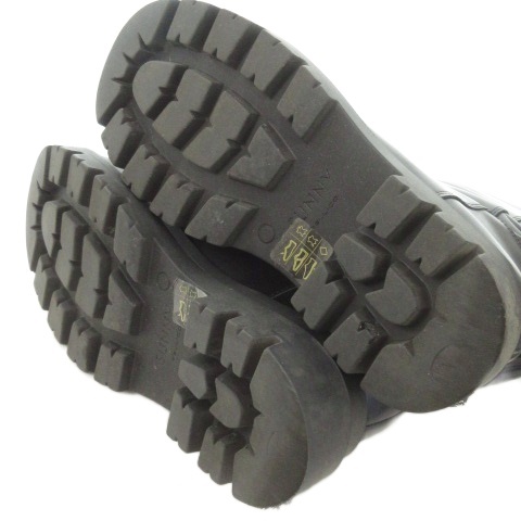 【中古】ペリーコ PELLICO SUNNY VENUS ロングブーツ レザー タンクソール 37 23.5cm 黒 ブラック /AH5 ■GY44