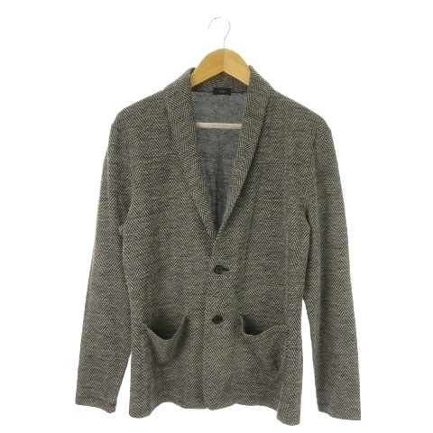 【中古】ジョセフ JOSEPH 23AW トップヘリンボンジャージー カットソージャケット テーラード 薄手 48 M グレー