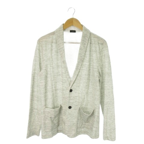 【中古】JOSEPH 23AW トップヘリンボンジャージー カットソージャケット テーラード 麻 リネン混 48 M ライトグレー