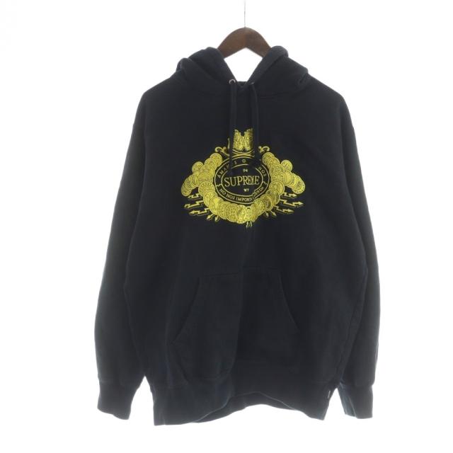 【中古】シュプリーム SUPREME 18AW Love or Hate Hooded Sweatshirt ロゴ刺繍 パーカー スウェット フード 裏毛 M 黒