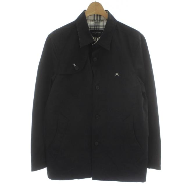 【中古】バーバリーブラックレーベル BURBERRY BLACK LABEL ハーフコート ジャケット ミドル丈 L 黒 ブラック