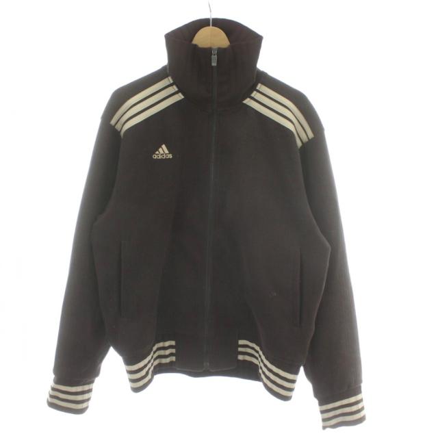 【中古】アディダス adidas 90s トラックジャケット M〜L ブラウン デサント製 ロゴ サイドライン 長袖 AM-2850 /PP