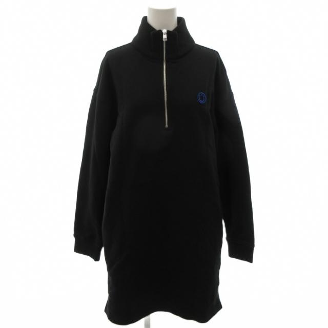 【中古】ヒューゴボス HUGO BOSS スウェット ワンピース ハーフジップ ロング 長袖 M 黒 ブラック /FF ■GY19