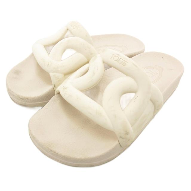 【中古】トッズ TOD'S ラバーサンダル ロゴ コンフォート 35 白 ホワイト /JS ■GY19 レディース