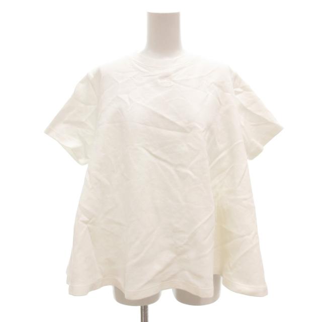 【中古】ロエベ LOEWE トラペーズ トップス Tシャツ カットソー 半袖 アナグラム刺繍 ロゴ クルーネック 白