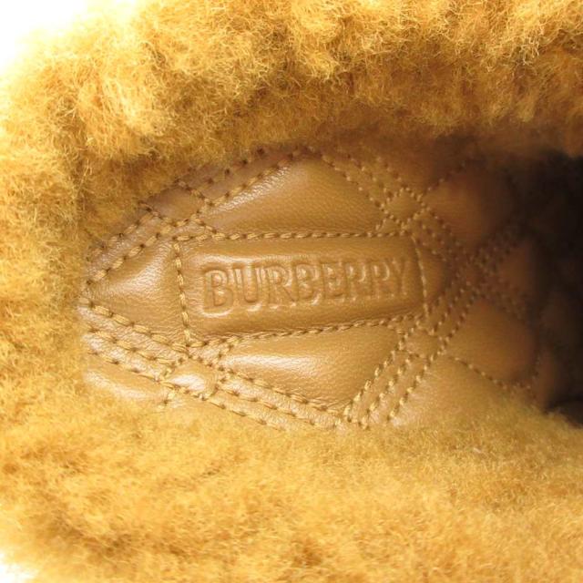 【中古】バーバリー BURBERRY 美品 Highland スエードミュール パンプス 37 裏ボア スクエアトゥ ベージュ /AE_6