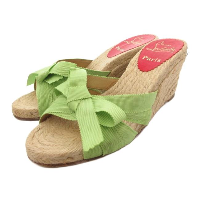 【中古】クリスチャンルブタン Christian louboutin サンダル 35 22cm シューズ ハイヒール エスパドリーユ