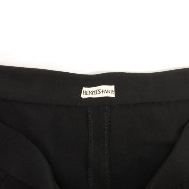 【中古】エルメス HERMES マルジェラ期 パンツ スラックス ワイド ストレート 黒 ブラック /FF ■GY64 レディース_4
