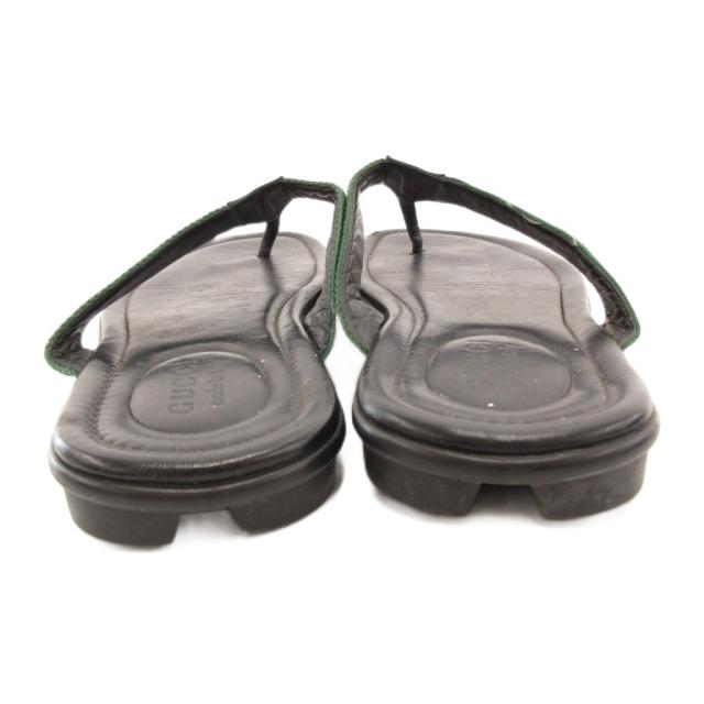 【中古】グッチ GUCCI 429362 トングサンダル ビーサン シェリーライン レザー 10 31 黒 ブラック /JS ■GY03_3