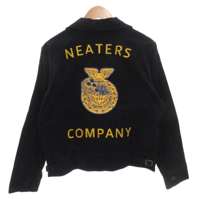 【中古】サマーニート Summer neat コーデュロイ ジャケット ブルゾン ワッペン ジップアップ M ネイビー /FF ■GY03_1