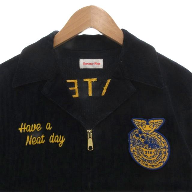 【中古】サマーニート Summer neat コーデュロイ ジャケット ブルゾン ワッペン ジップアップ M ネイビー /FF ■GY03_2