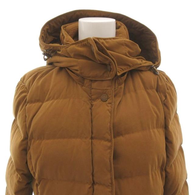 【中古】ヤンマイエン JAN MAYEN ムーレー MOORER ダウンコート フード付き ロング 40 茶 ブラウン レディース_3