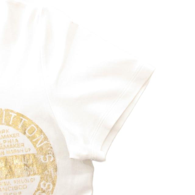【中古】ルイヴィトン LOUIS VUITTON PW201W TWD FGTS15 Tシャツ 半袖 プリント L 白 ホワイト ゴールドカラー /JS_2