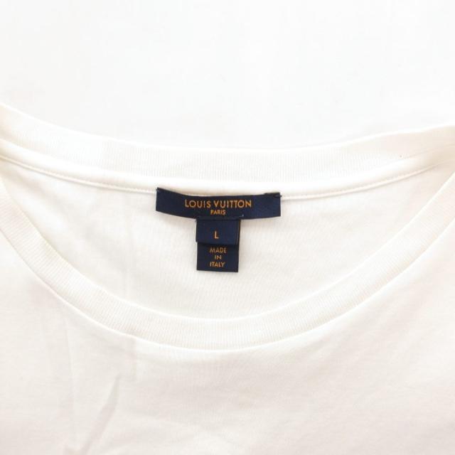 【中古】ルイヴィトン LOUIS VUITTON PW201W TWD FGTS15 Tシャツ 半袖 プリント L 白 ホワイト ゴールドカラー /JS_3