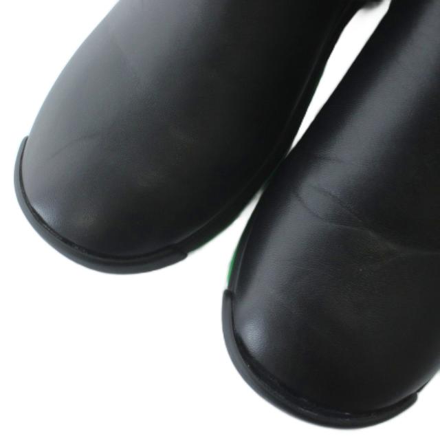 【中古】BOTTEGA VENETA 23SS FLASH Stivale Nero チェルシーブーツ ショート レザー サイドゴア 厚底 40 25?p 黒 緑_2