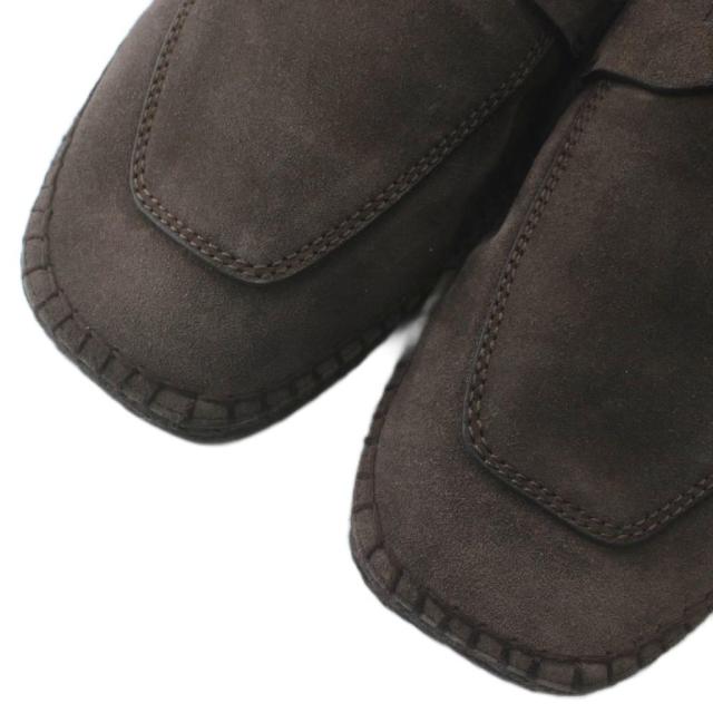 【中古】Salvatore Ferragamo ローファー スリッポン スエード エスパドリーユ スクエアトゥ ロゴ 10 28cm 茶色