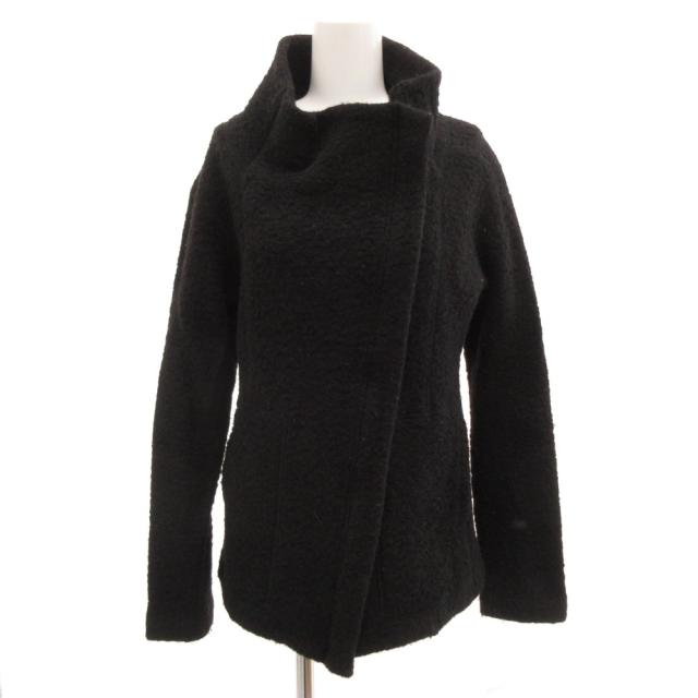 【中古】イッセイミヤケ ISSEY MIYAKE ハート Haat ウール ジャケット ダブルジップ 起毛 M 黒 ブラック