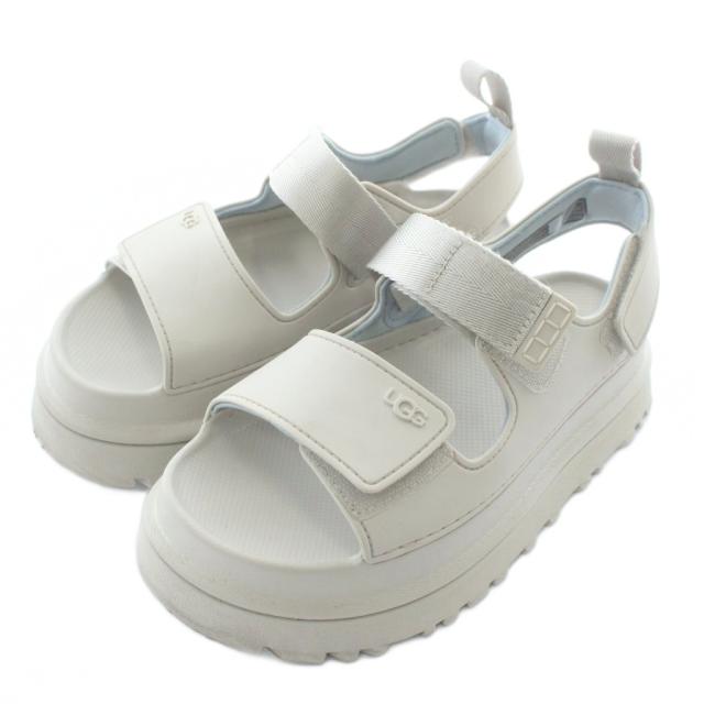 【中古】アグ UGG ゴールデングロウ GoldenGlow サンダル プラットフォーム ストラップ US5 22?p ベージュ 1152685
