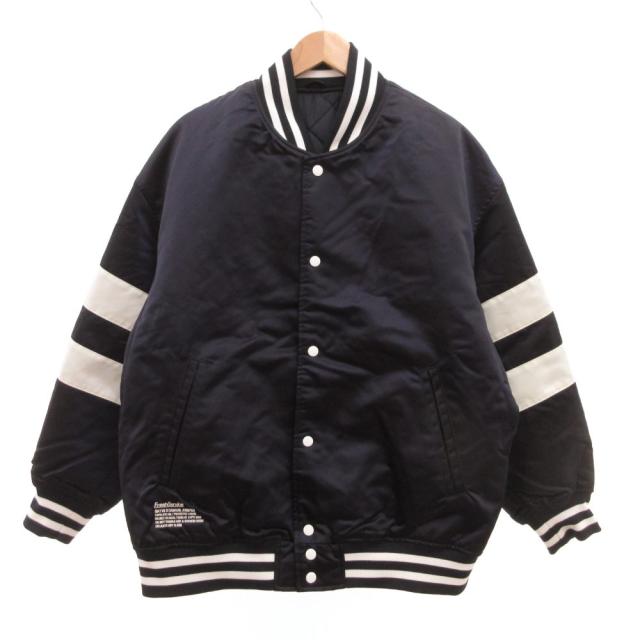 【中古】フレッシュサービス　fresh service SATIN STADIUM JUMPER ボンバージャケット ブルゾン スタジャン M