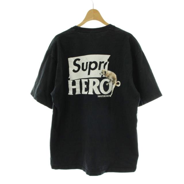 【中古】シュプリーム SUPREME アンタイヒーロー ANTIHERO 22SS Dog Tee Tシャツ コラボ XL 黒 ブラック 半袖
