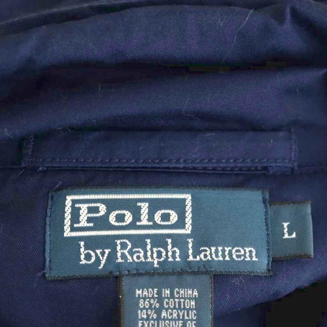 【中古】ポロ バイ ラルフローレン ヴィンテージ ジャケット ブルゾン スウェット地 切替 裏起毛 L 紺 ネイビー /SS_4