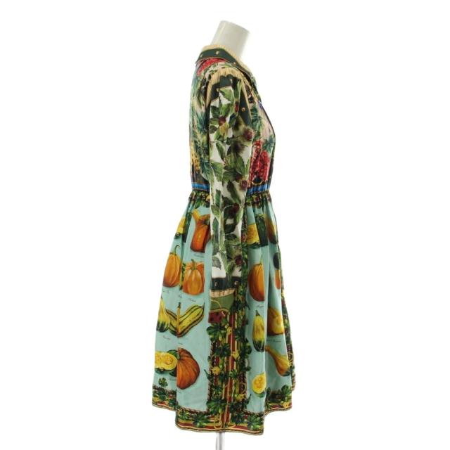 【中古】DOLCE&GABBANA 21AW シャツワンピース キッズ 子供服 シルク 長袖 ロング 総柄 132-143?p マルチカラー_1
