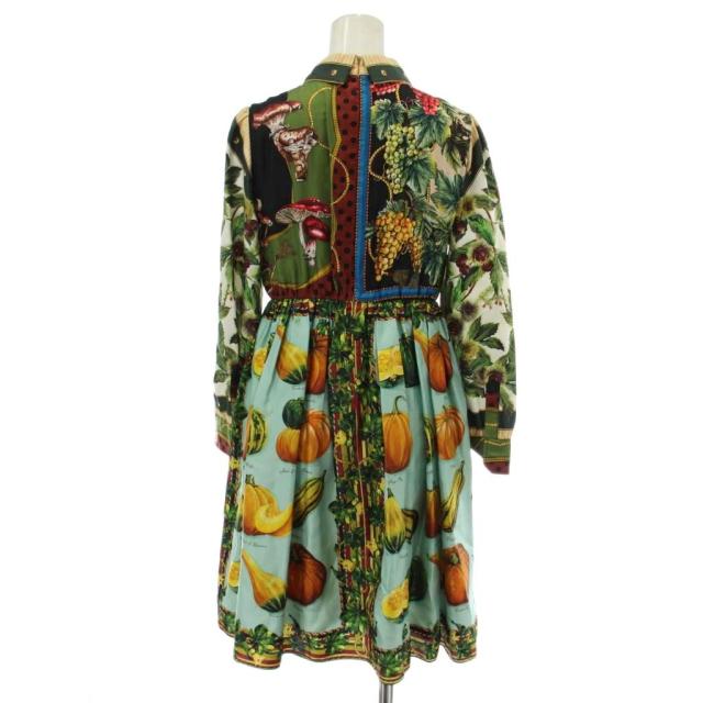 【中古】DOLCE&GABBANA 21AW シャツワンピース キッズ 子供服 シルク 長袖 ロング 総柄 132-143?p マルチカラー_2