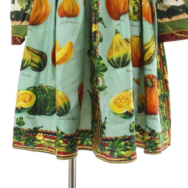 【中古】DOLCE&GABBANA 21AW シャツワンピース キッズ 子供服 シルク 長袖 ロング 総柄 132-143?p マルチカラー_7