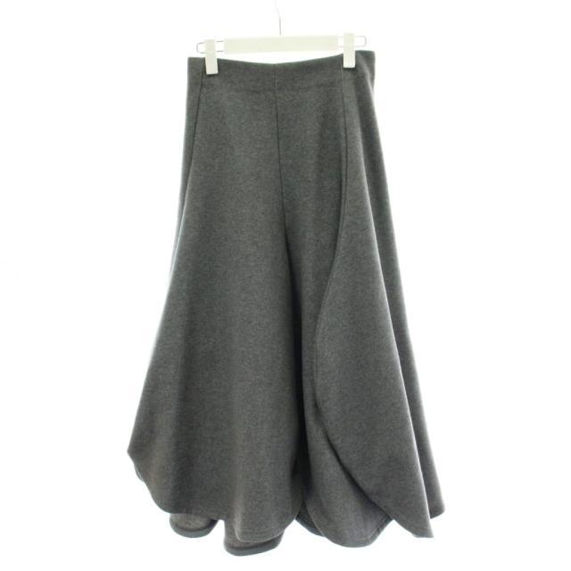 【中古】ナゴンスタンス nagonstans 23AW ダンボール ラウンドスカート rounded skirt S グレー 無地 ラウンドヘム