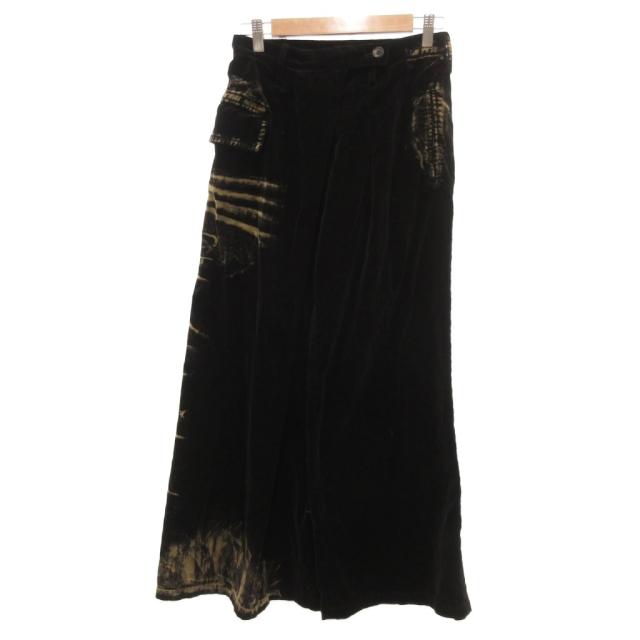 【中古】ヨウジヤマモトノアール YOHJI YAMAMOTO NOIR ウォッシュド ベルベット パンツ ベロア ワイドパンツ