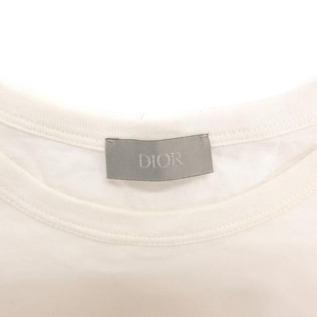 【中古】ディオール Dior 20AW SHAWN STUSSY コラボ Tシャツ L 白 ホワイト ロゴプリント ラウンドネック 半袖_3