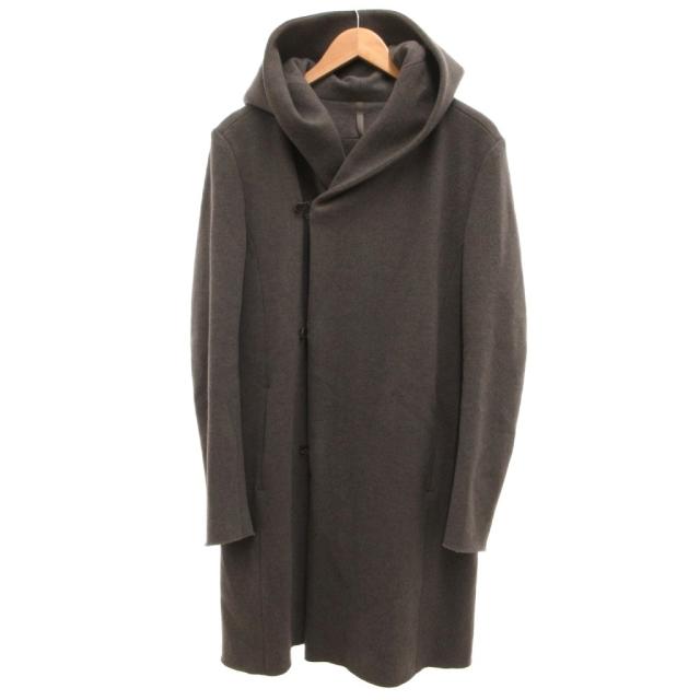 【中古】カズユキ クマガイ アタッチメント フーデッドコート ロング ホック式 カシミヤ 1 グレー KC52-020 /JS