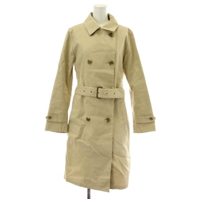【中古】Traditional Weatherwear トレンチコート ステンカラー アウター ロング ダブル ベルト付き 36 ベージュ