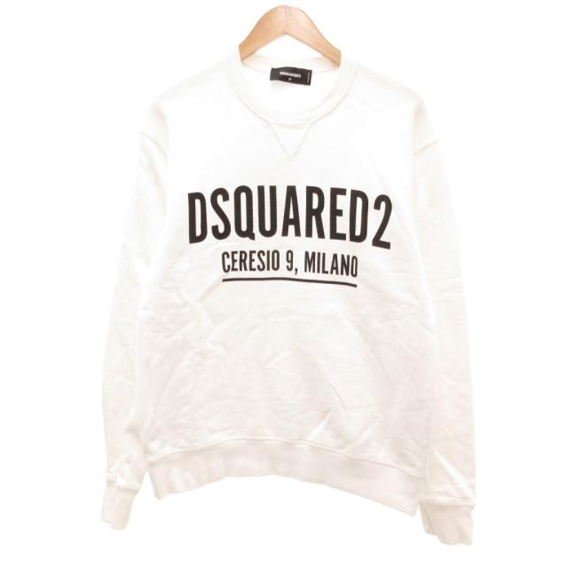 【中古】ディースクエアード DSQUARED2 Ceresio9 Cool Sweat スウェット トレーナー ロゴ M 白 ホワイト