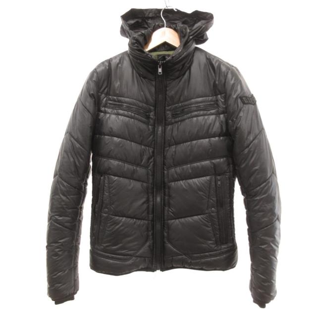 【中古】ディーゼル DIESEL 中綿ジャケット ジップアップ フーディー M 黒 ブラック /JS ■GY38 メンズ