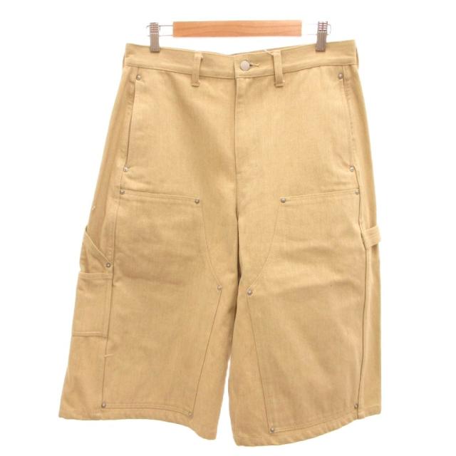 【中古】ジエダ Jieda DOUBLE KNEE PANTS ショーツ ハーフパンツ ダブルニー ワーク アイボリー リベット装飾 /JS