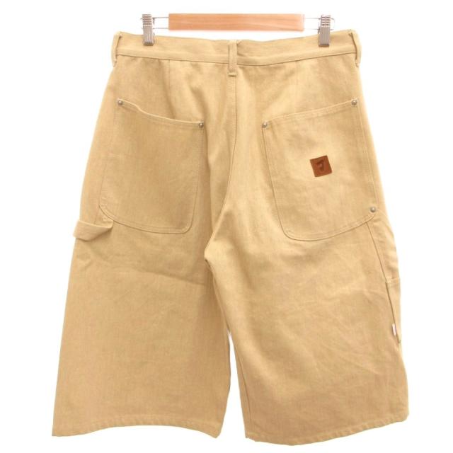 【中古】ジエダ Jieda DOUBLE KNEE PANTS ショーツ ハーフパンツ ダブルニー ワーク アイボリー リベット装飾 /JS_1