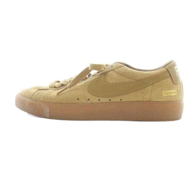 【中古】ナイキ NIKE Supreme 716890-229 SB Blazer Low GT スニーカー シューズ 靴 ロゴ スエード 27.5cm ベージュ