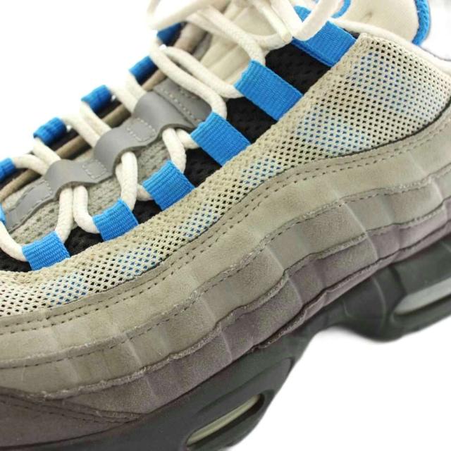 【中古】NIKE Air Max 95 Crystal Blue スニーカー レザー メッシュ ローカット US9 27?p グレー 青 AT8696-100_7