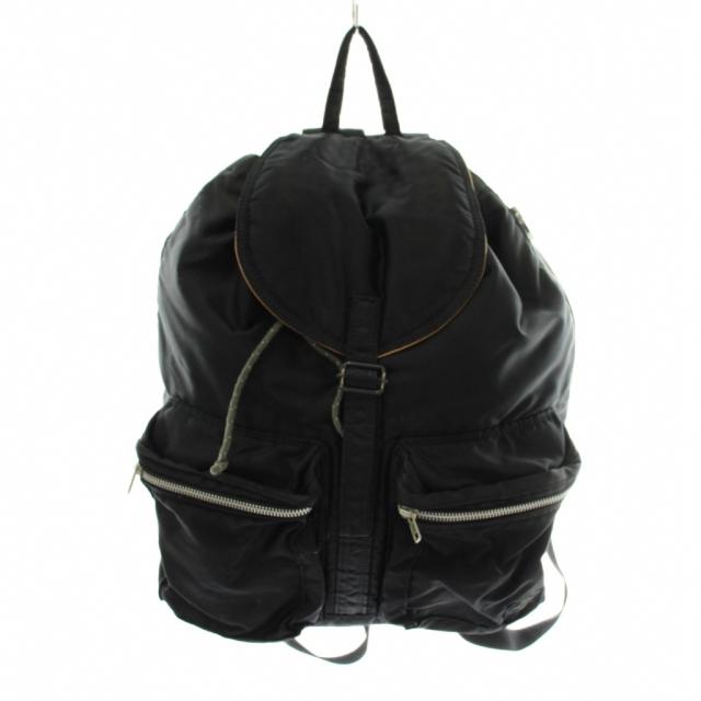 【中古】ポーター PORTER 吉田カバン タンカー TANKER リュックサック バックパック デイパック ナイロン ロゴ 黒