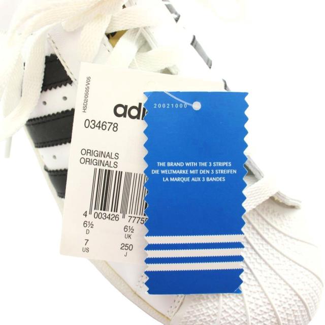 【中古】未使用品 adidas originals SUPER STAR スニーカー ローカット 金ベロ US7 25?p 白 034678