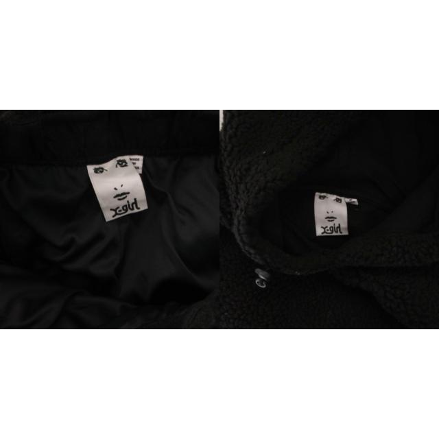 【中古】エックスガール x-girl 25AW BOA HOODIE PANTS セットアップ パーカー イージーパンツ ボア M 黒_6