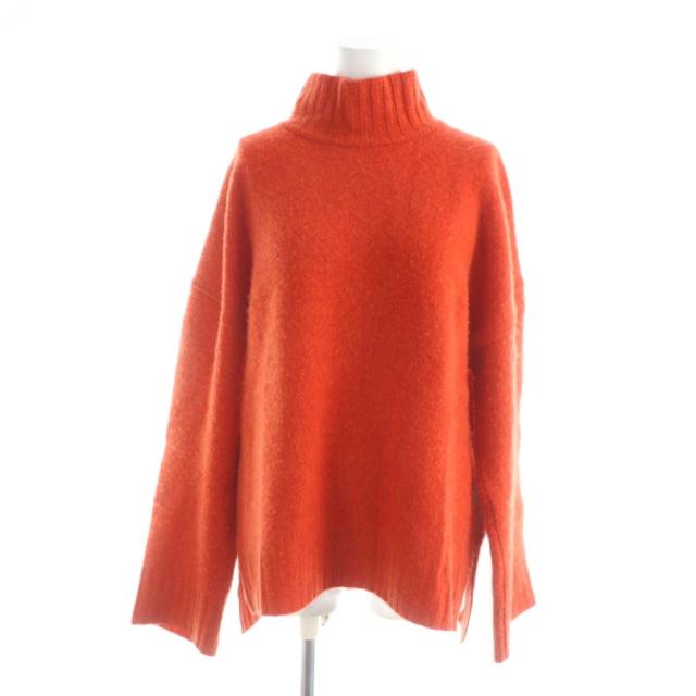 【中古】インディゴAM YINDIGO AM ニット セーター 長袖 カシミヤ ハイネック 46 オレンジ ■GY19 /MQ レディース