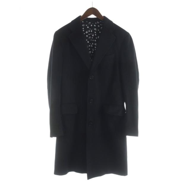 【中古】ルシアンペラフィネ LUCIEN PELLAT-FINET チェスターコート ロング ウール カシミヤ混 スカル ヘンプ S 黒