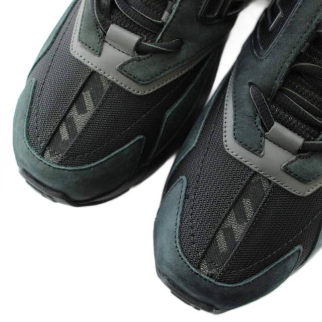 【中古】FENDI Faster Trainers スニーカー レザー メッシュ ローカット FFロゴ 7 26cm 黒 ブラック 7E1555_2