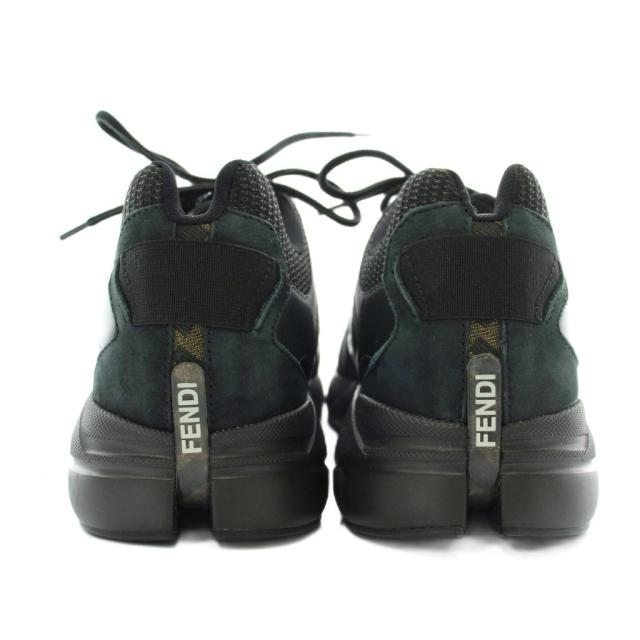 【中古】FENDI Faster Trainers スニーカー レザー メッシュ ローカット FFロゴ 7 26cm 黒 ブラック 7E1555_4