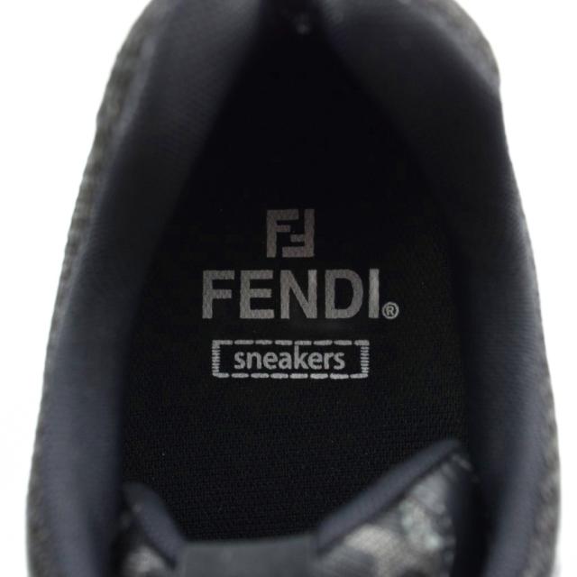 【中古】FENDI Faster Trainers スニーカー レザー メッシュ ローカット FFロゴ 7 26cm 黒 ブラック 7E1555_6