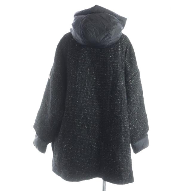 【中古】デュノ DUNO ダウンコート ツイード モヘヤ混  アルパカ混 40 S 黒 ブラック JW531E_2