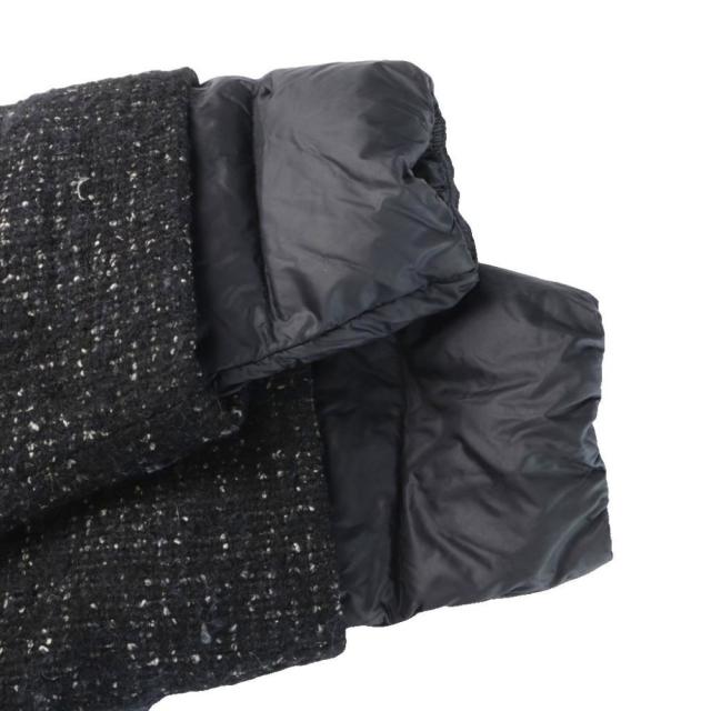 【中古】デュノ DUNO ダウンコート ツイード モヘヤ混  アルパカ混 40 S 黒 ブラック JW531E_7
